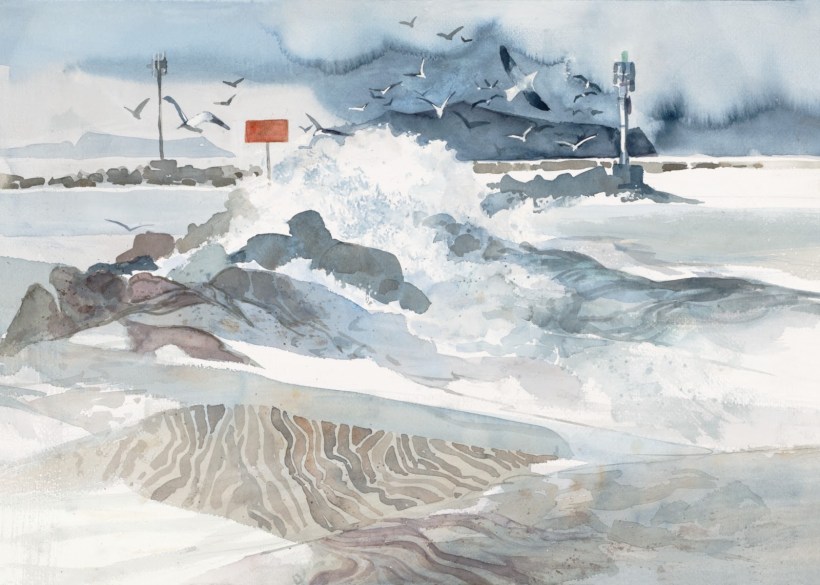 California Coast watercolor painting Margy Gates