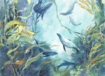 Kelp forest Santa Cruz Channel Islands watercolor painting Margy Gates