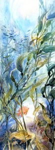 California kelp garden watercolor painting Margy Gates