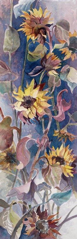 Sunflowers watercolor painting Margy Gates