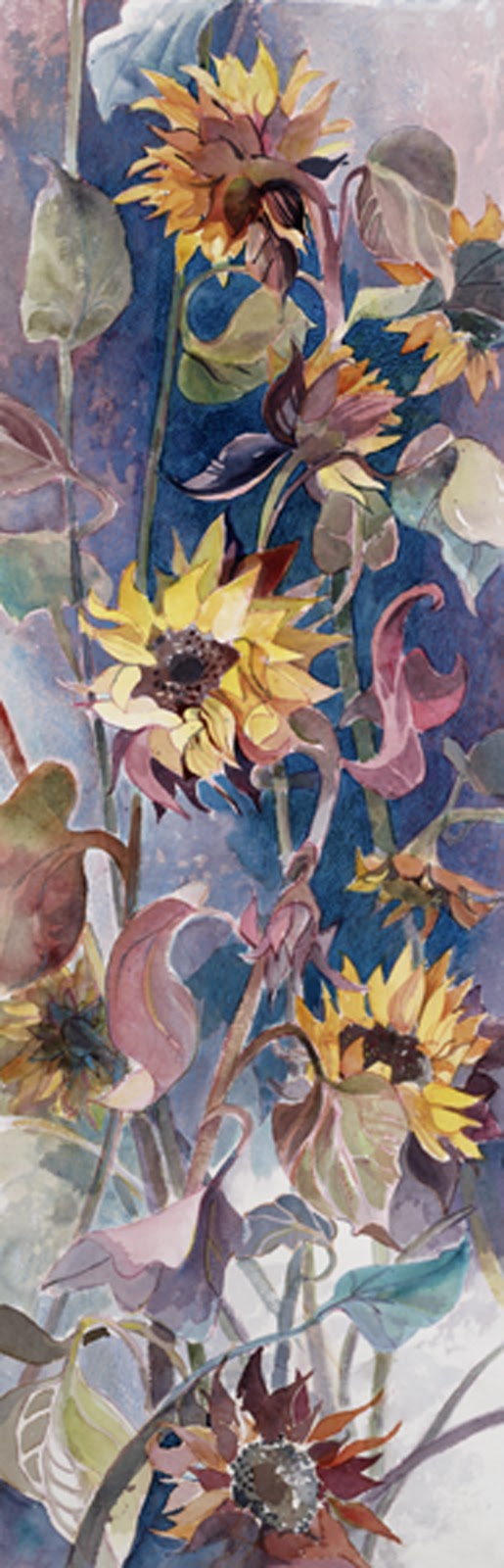 Sunflowers watercolor painting Margy Gates