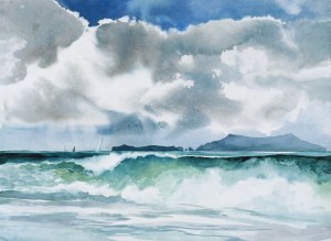 Sea Coast watercolor painting Margy Gates