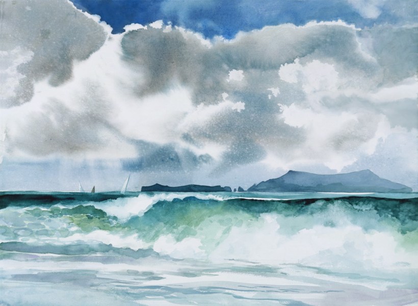 Sea Coast watercolor painting Margy Gates
