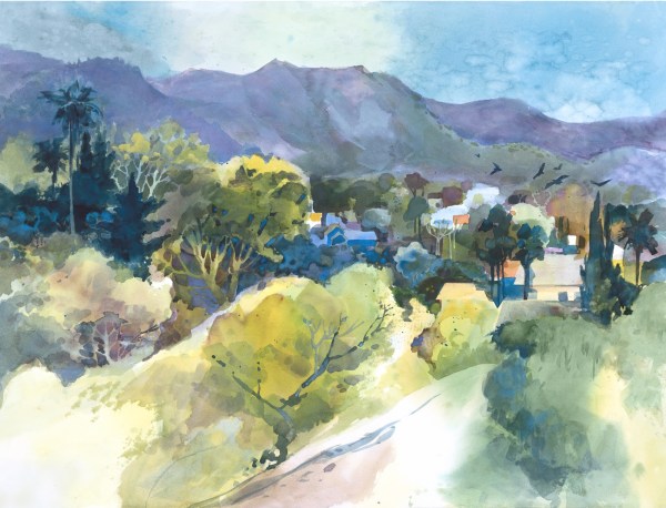 Ojai watercolor painting Margy Gates