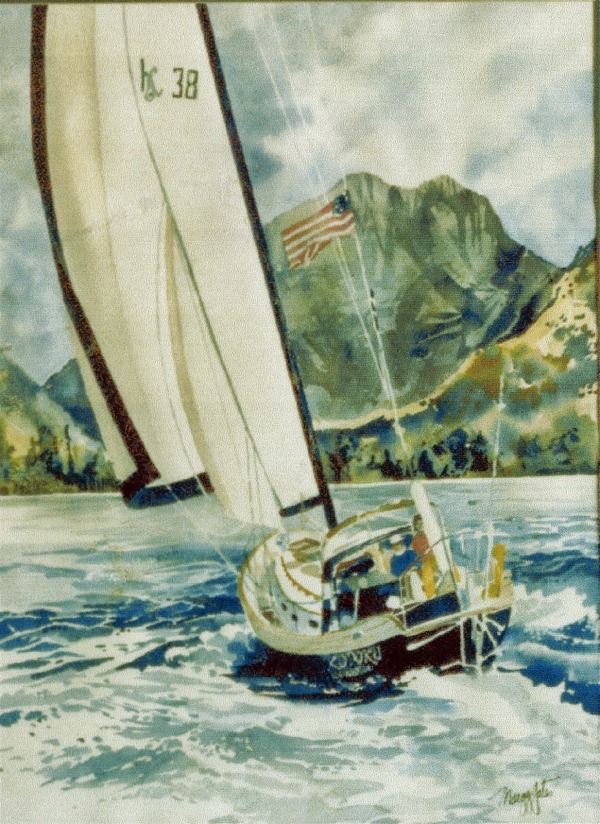 Boat portrait watercolor painting Margy Gates